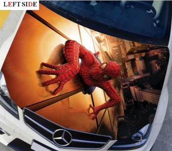 

LEFT SIDE Car Stickers Cartoon Vinyl Classical Film Car Stickers Spider man Customize Size to Suit all Vehicles Bonnet Fadeless