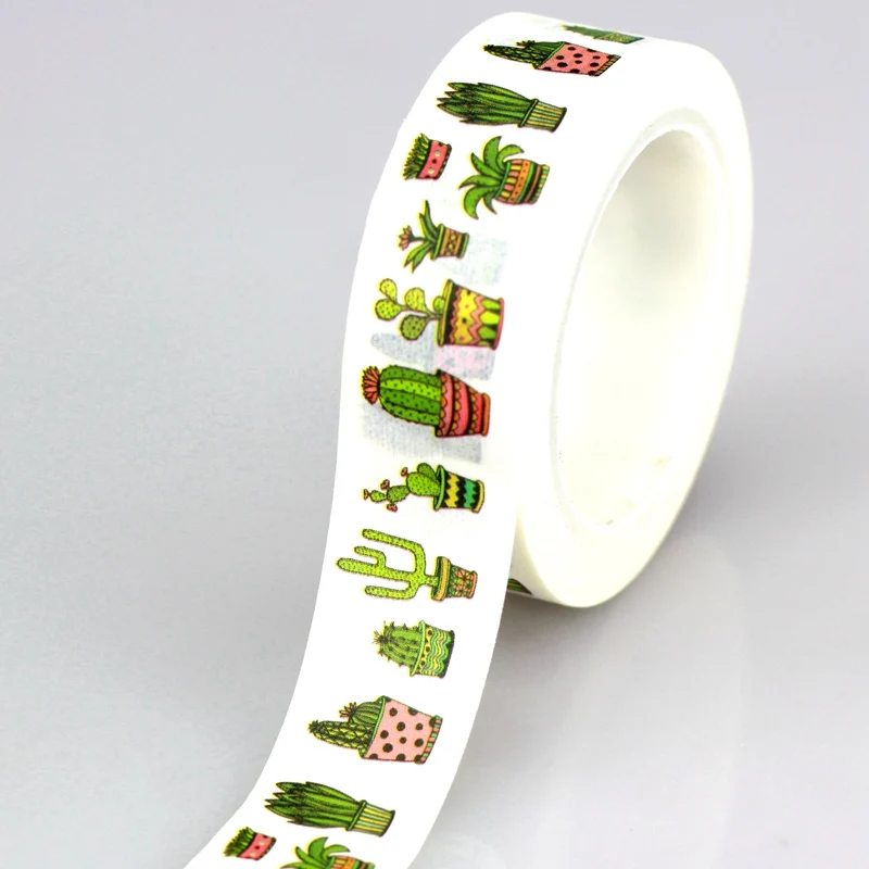 10M DIY Cute Cactus plants Japanese Washi Tape Decorative Adhesive Tape Masking Tape For Home Decoration Scrapbooking Diary