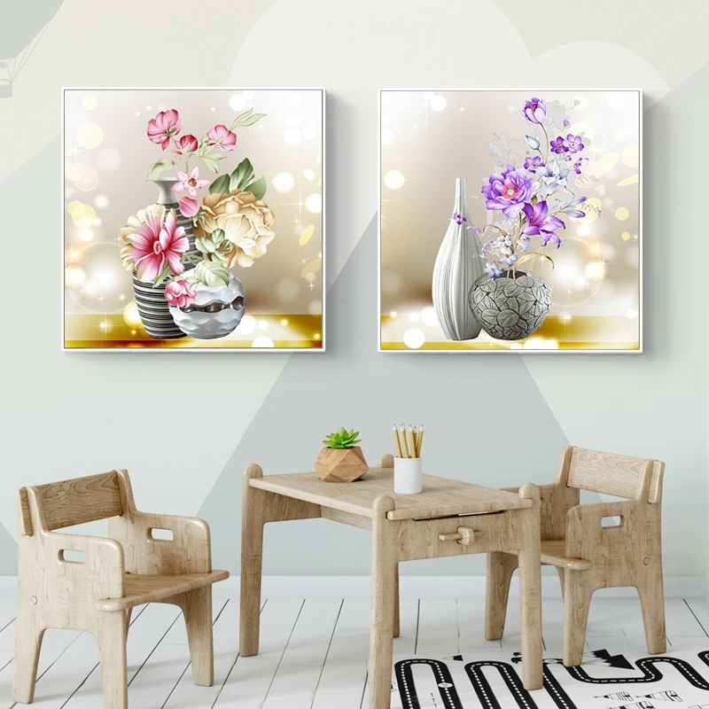Needlework Chinese DIY printed Cross stitch Sets Embroidery kit Fashion art vase flowers Cross-Stitch kits Home wall decor cross stitch kit