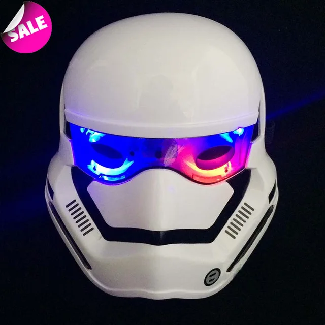 star wars white soldier masks darth vader light led stormtrooper