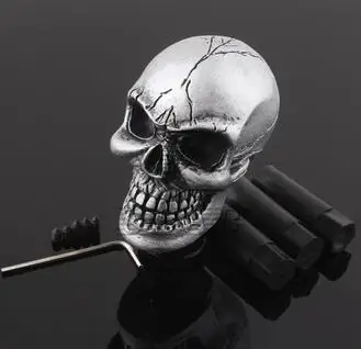 

Universal Manual Car Gear Stick Shifter Knob Shift Lever Carved Skull Silver Fit For BMW Ford Passat Honda Audi Toyota Golf