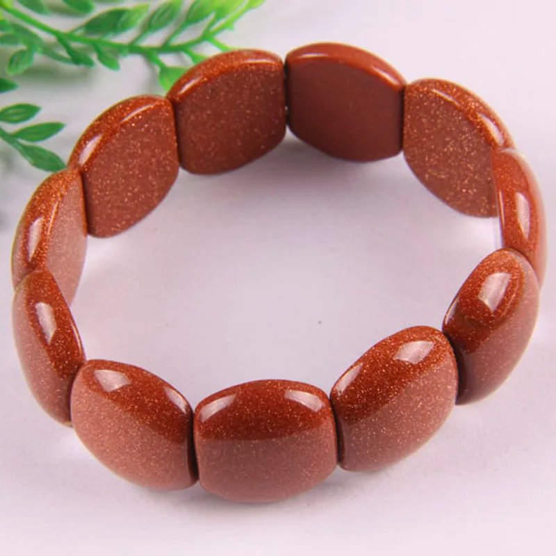 

Golden Sandstone Beads Stretch Bracelet 7 Inch Jewelry For Gift G374