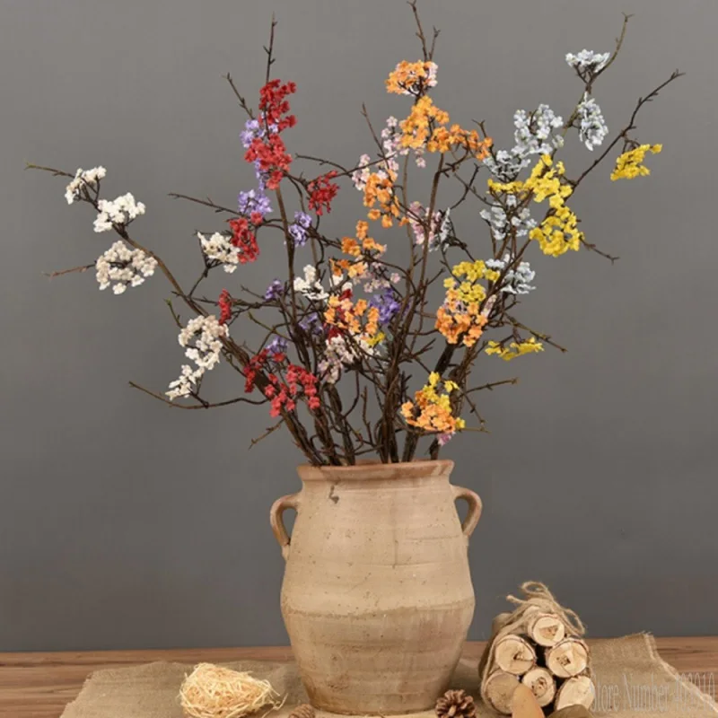 Цветы вишни ветка дерева искусственные шелковые цветы Сакура ротанг Кудо для осени украшение дома декор стола поддельные цветы