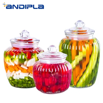 

Creative Storage Jar Clear Glass Seal Jars with Lid Kit / Food Whole Grains Cans Pickle Tanks Honey Jam Fruit Container Bottle