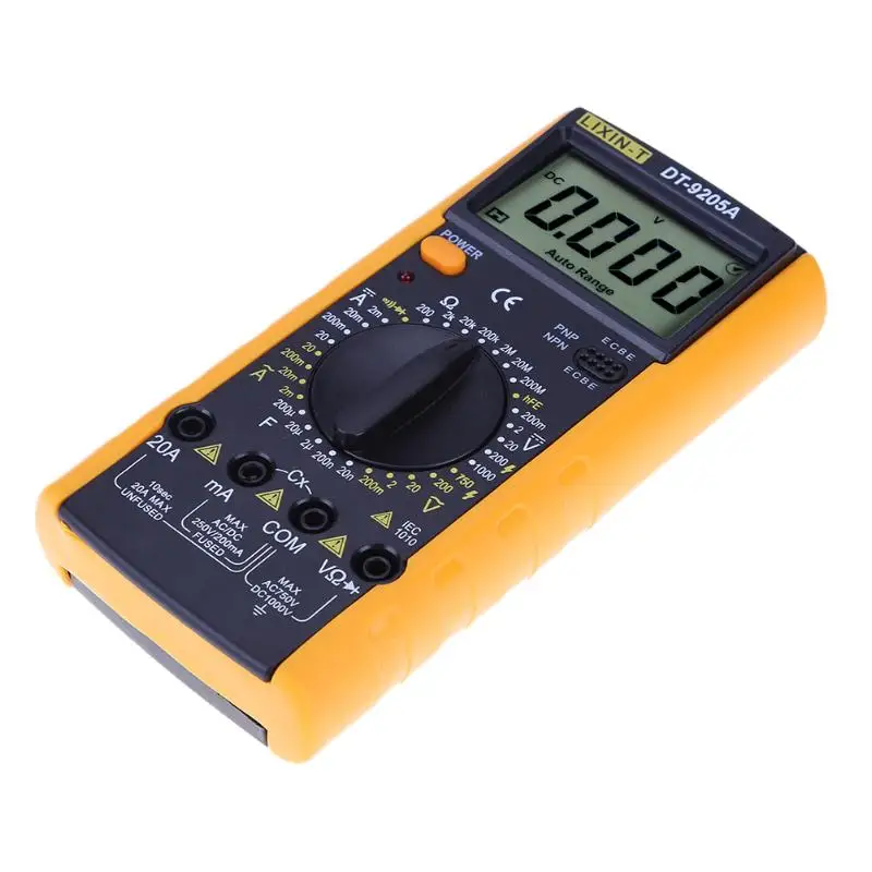 DT9205 ЖК дисплей Профессиональный электрический ручной тестер Цифровой