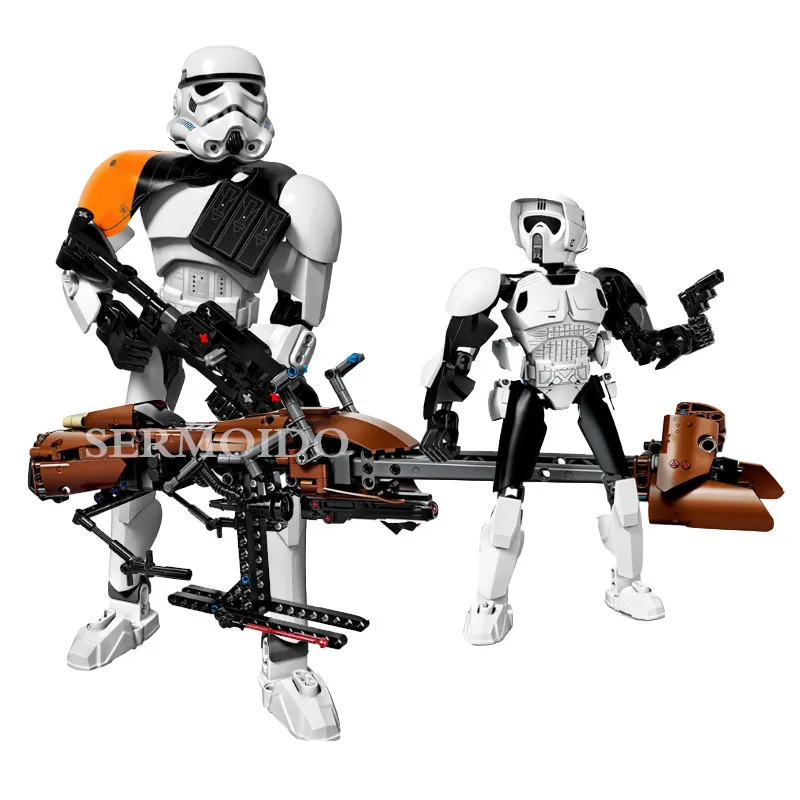 Star Wars Scout Trooper Speeder Bike Classic Models Bricks toys for children building blocks compatible with legoings Star Wars 