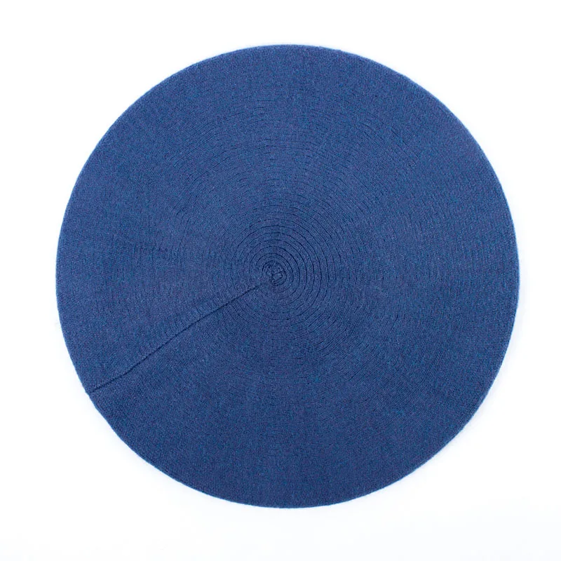 Geebro Женская французская шляпа Берет Весна повседневные Простые черные вязаные шерстяные береты для дам вязаный берет для художника шапка шапки для женщин - Цвет: Blue