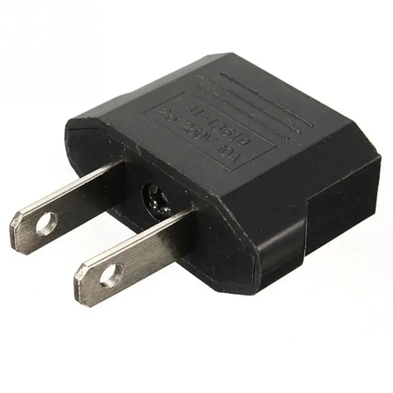 5 шт., зарядное устройство для путешествий, штепсельная вилка европейского стандарта для США, черная штепсельная Вилка для адаптера питания, адаптер для конвертера - Цвет: BLACK
