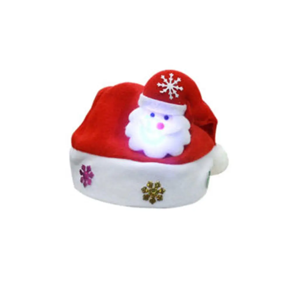 

Ephex Kid Christmas Hat Glowing Santa Claus, elk, snowman Decoration Soft cotton Baby Hat Christmas Gift Xmas Hat
