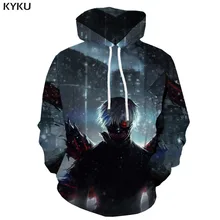 KYKU Brand Tokyo Ghoul Hoodie Men War Hoodie Print Blood Hooded Casual Japan Sweatshirt Printed Abstract Hoody Anime Unisex