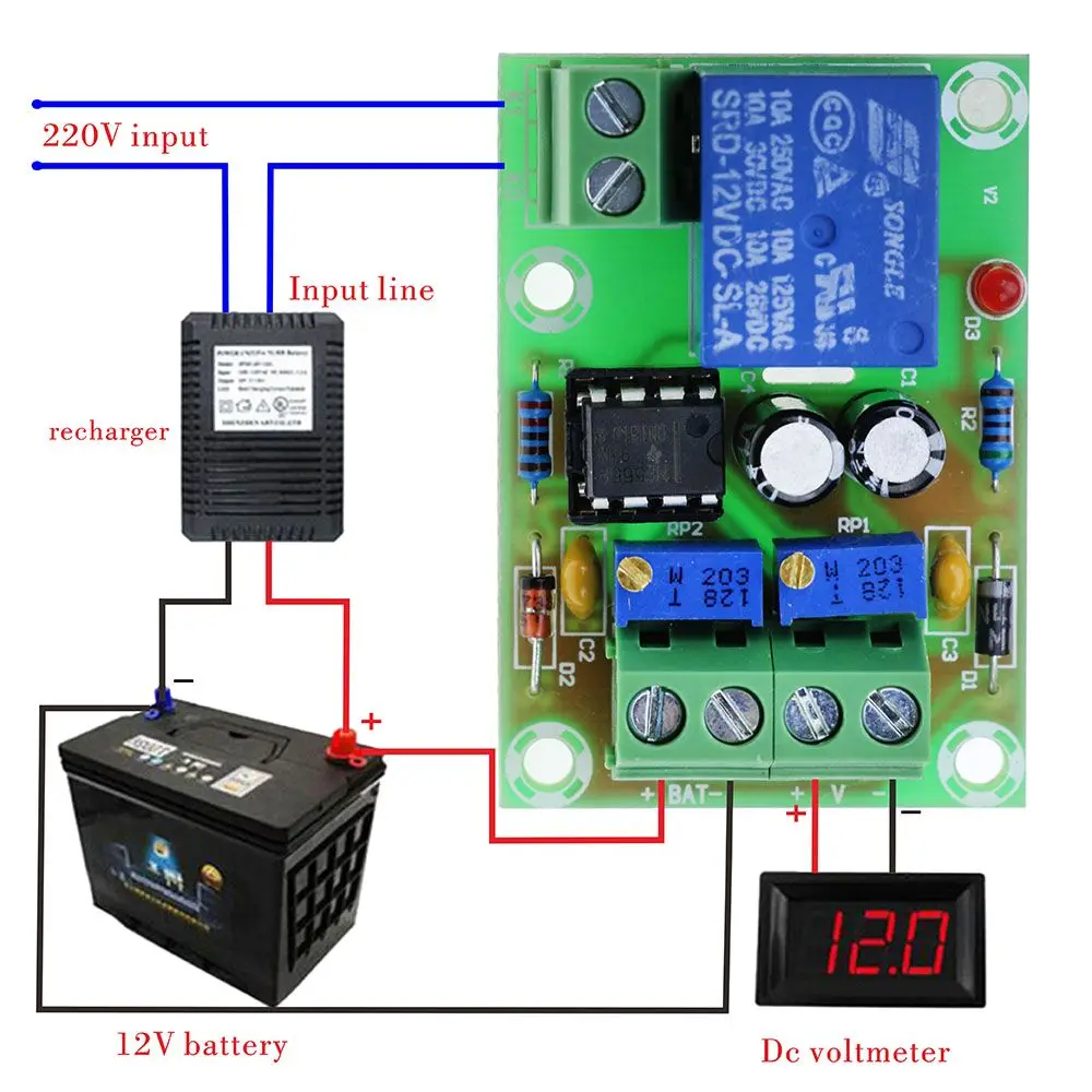 12V контроль зарядки аккумулятора XH-M601 интеллектуальное зарядное устройство Панель управления питанием автоматическая зарядка