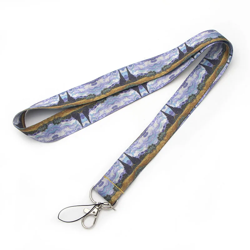 V209 картина маслом Ван Гога арт брелок Lanyards Id бейдж держатель ID карты пропуск мобильный телефон USB бейдж держатель ключевой ремень 1 шт