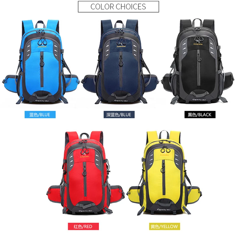 Onedoyee 40L الرجال النساء تسلق حقيبة أكياس الهواء الطلق للماء السفر الرحلات ظهره المشي التخييم الظهر التكتيكية الرياضية حقيبة