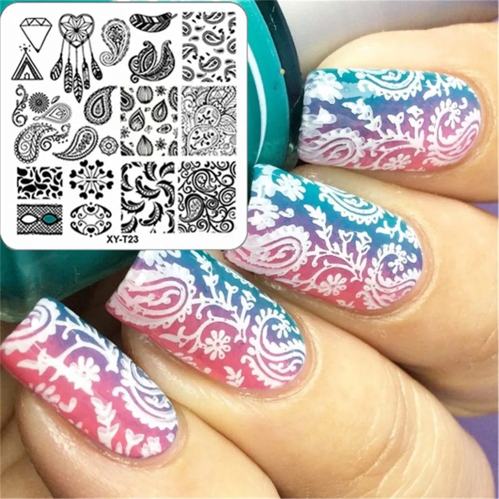 

1pc Lace Flower Paisley Template Stamping Rose Theme Image Plate Nail Art DIY Nail Stamping Plates Plastic Template