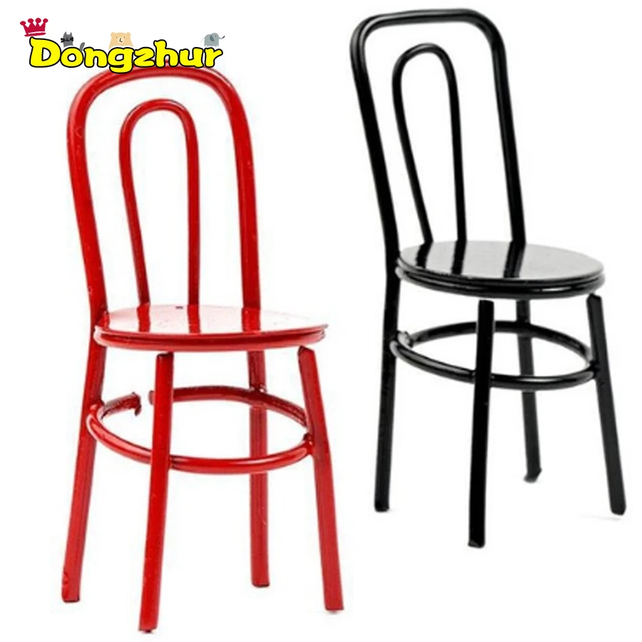 Dongzhur 1pcs 20mm*22mm*53mm Alloy Miniature Chair for 1:12 Dolls House Miniature Accessories Classic Kids Toy Black Red WWP9279 Dongzhur 1pcs 20mm*22mm*53mm Alloy Miniature Chair for 1:12 Dolls House Miniature Accessories Classic Kids Toy Black Red WWP9279