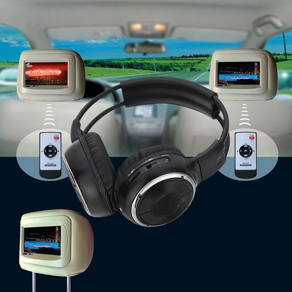 Infrared Stereo Wireless Headphones Dual Channel Over ear Headsets Wireless IR Earphone for Car