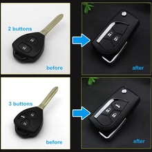 2&3 Buttons Updated Flip Remote Key Case For Toyota Crown Corolla Camry RAV4 Reiz Key Shell with Toy43 Blade