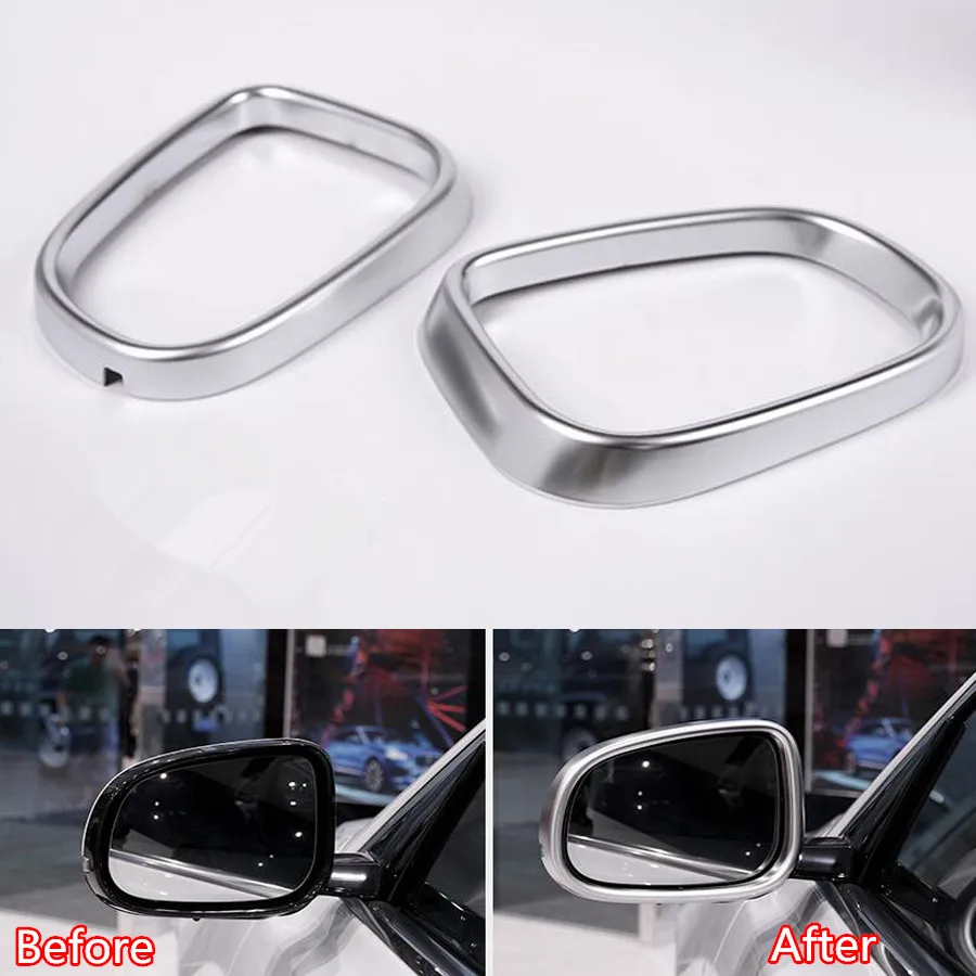 

YAQUICKA 2x Car Exterior Side Rearview Mirror Frame Trim Sequins Bezel Sticker For Jaguar XF 2011-16 XJ/XJL 10-16 XE 15- 16 ABS