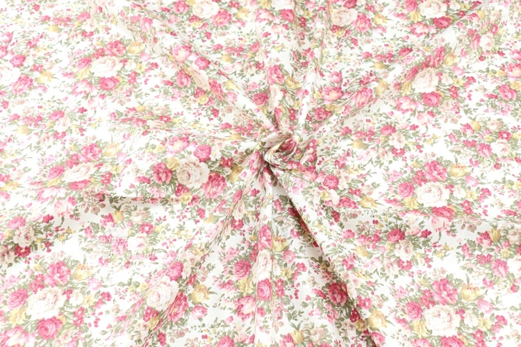 Новое поступление винтажная хлопковая ткань с цветочным принтом в стиле ретро, хлопковая саржевая Ткань для шитья детской одежды, простыня, хлопковая ткань