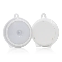 Magnetic LED Night Light Infrared PIR Bright Motion Sensor Lamp Activated Wall Lights Auto On Off USB Battery Operated Round