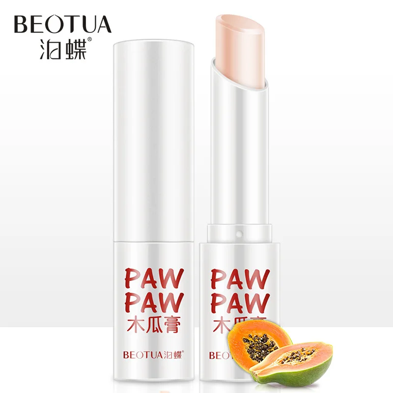 

Natural Papaya Moisturizing Lip Balm Hydration Colorless Refine Repair Wrinkles For Woman Winter Lip Care Tool
