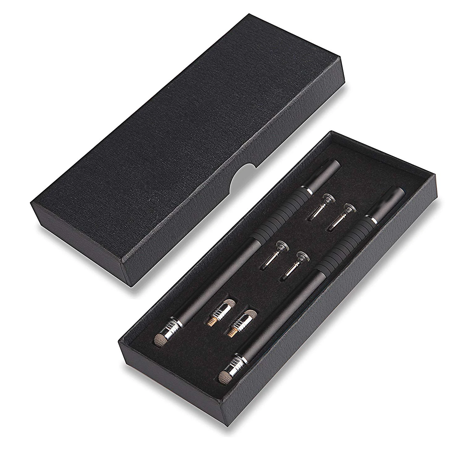 Caneta de Toque Canetas para Telas de Celulares 2 em Disco Fibra 1 Stylus Capacitive Touch Screen Capacitivo Tablets Laptops 2 Pçs - Set 1 Caneta stylus p celular
