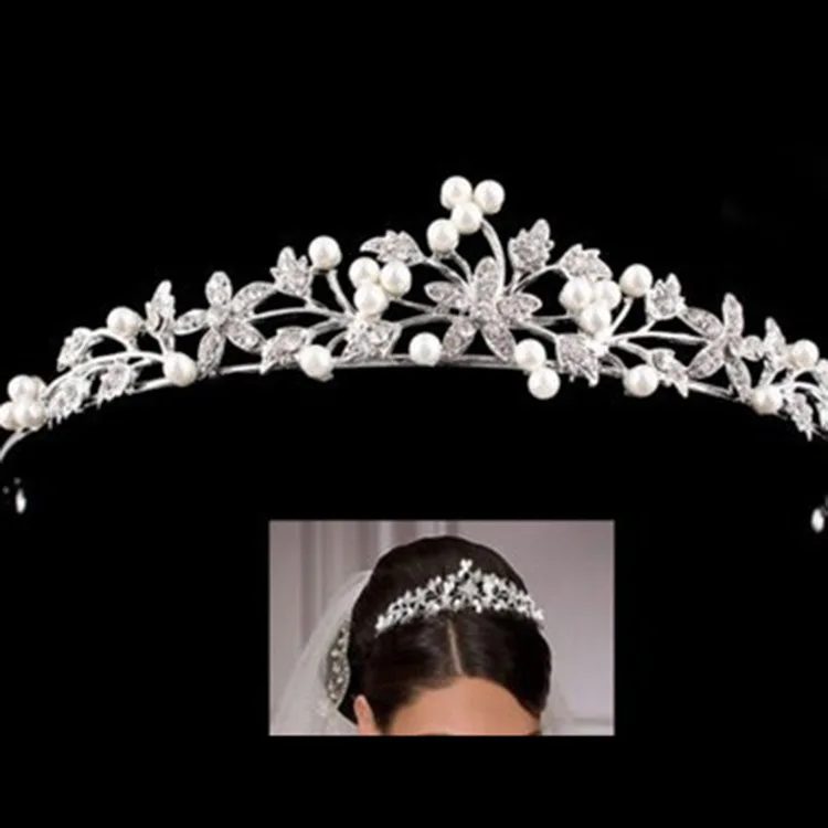 Роскошные украшения, Красная корона, золотые свадебные аксессуары для волос, свадебные головные уборы, королевские диадемы и короны, жемчужное украшение для волос с кристаллами