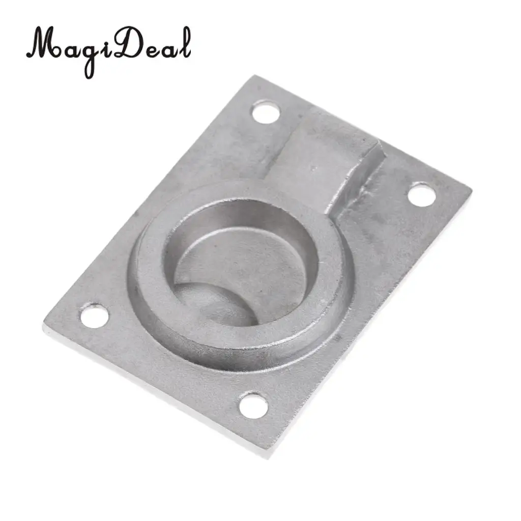 MagiDeal New Durable Stainless Steel Boat Hatch Latch Cabinet Flush Mount Ring Pull Handle 62x43mm Marine Surfing Hardware Acce