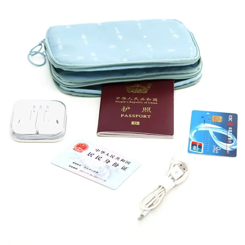 Унисекс Путешествия сумка кошелек сумка на молнии организатор паспорт билеты ID держатель