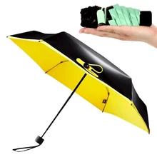 Мини карманный зонтик для женщин УФ маленькие Зонты Зонтик для девочек анти-УФ Водонепроницаемый Портативный Сверхлегкий дорожный дропшиппинг