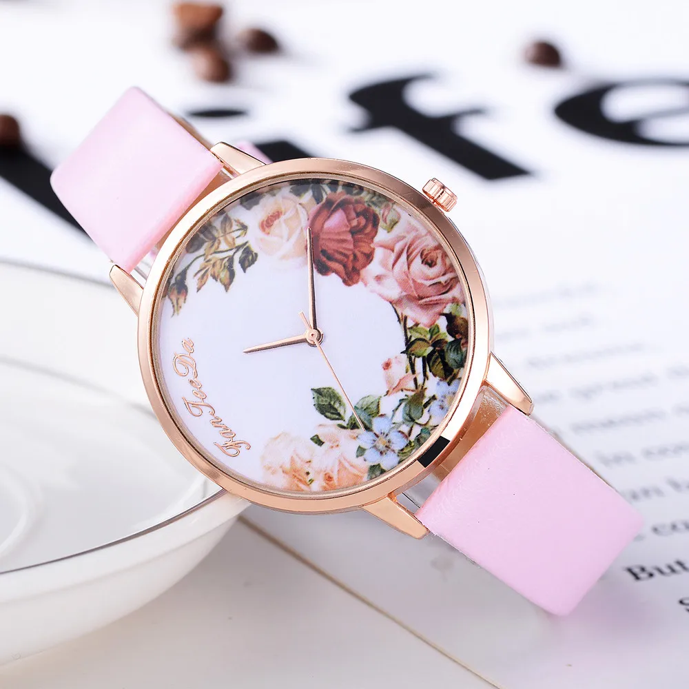 

woman watch 2018 Luxury Fashion Leather Band Analog Quartz Round Wrist Watch Watches Reloj femenino Dial Clock