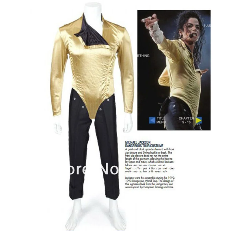 93464-51113c.jpg HOT MJ Michael Jackson Classic BAD Dangerous Jam Golden Body suit Costume Jacket pants For Performance Collection 1990S Costumes cb5feb1b7314637725a2e7: Jacket and Pants|Jacket Only|Pants