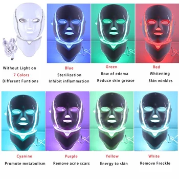 

LED Mask For Face Neck EMS Micro-current Anti Wrinkle Acne Removal Skin Rejuvenation Electric Facial Beauty Machine