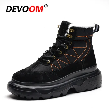 

2018 New Winter Men Mountain Sport Climbing Shoe Snow Hiking Boots Man Cotton Inside Anti-skid Bottom Keep Warm Trend Boots Fur