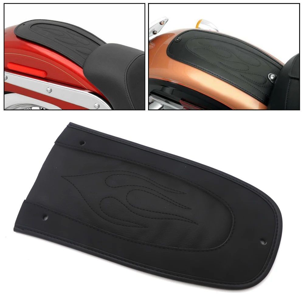 

New Black Leather Flame Rear Fender Bib Cover cushion Fit For Harley Dyna Fat Bob CVO FXDFSE 09-17 For Steet Bob FXDB 2007-2017