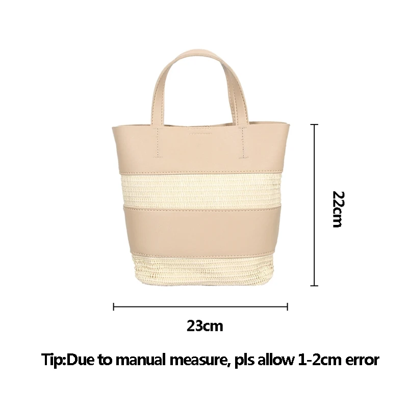 Summer Fashion Women Panelled Straw Bags INS Popular Female Beach Casual Handbag Ladies Exquisite Weave Shoulder Bag Tote SS3397 (4)