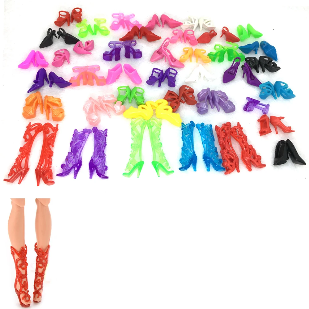 40 Pairs 80pcs Shoes for Barbie Doll Mix Kids Assorted Styles Different Toys