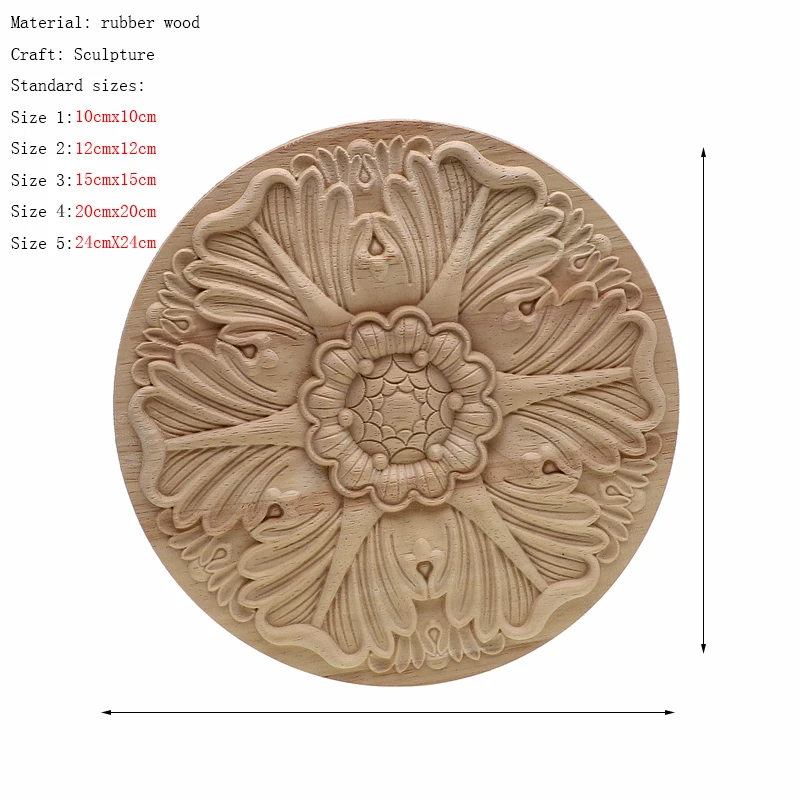 Ornament crafts Wooden figurine crafts Frame Door Cabinet Decorative Figurines Appliques for Furniture Home Decoration Accessories