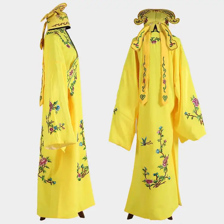 Древняя одежда в китайском стиле; винтажный халат; платье Пекинской оперы; одежда для молодых людей; Новинка; мужской карнавальный костюм - Цвет: Цвет: желтый