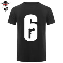 Мужская летняя футболка с круглым вырезом, мужская белая футболка с принтом Tom Clancys Rainbow Six Siege