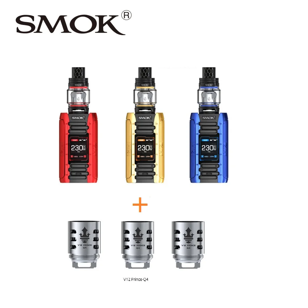 

New SMOK E-Priv 230W TC Kit with 8ml TFV12 Prince Tank & V12 Prince Dual Mesh Coil with Extra 3pcs Q4 Coil 0.4ohm Vs X-priv