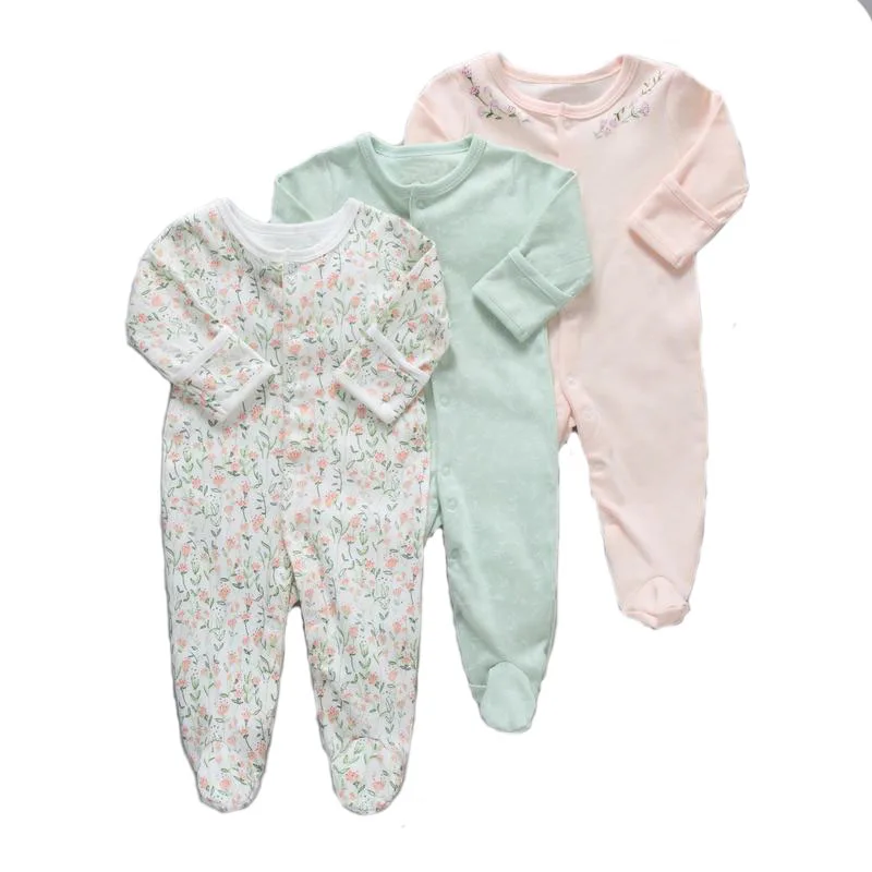 Комбинезоны для новорожденных с героями мультфильмов; комбинезон с длинными рукавами для младенцев; одежда в розовый горошек; хлопок; комбинезон для девочек; одежда для сна для мальчиков - Цвет: 22