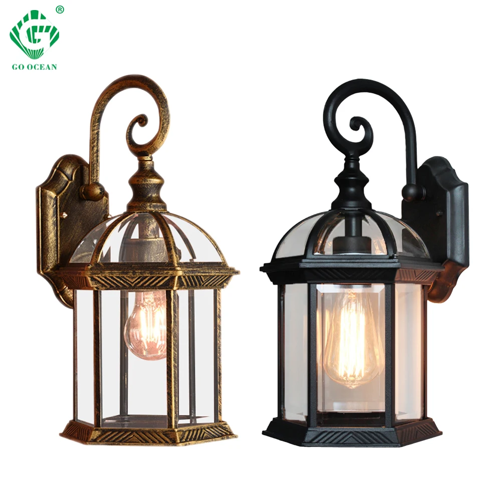  Vintage Wall Lamp E27 Bulb Sconce Light Fixtures Black Bronze LED Wall Lights Outdoor Porch House H - 32973539389