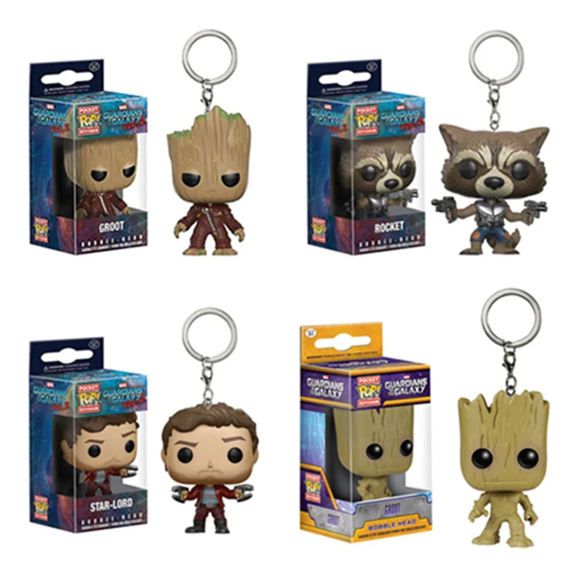 

4cm Guardians of the Galaxy Groot Rocket Raccoon Peter Jason Quill Figure Collectible Model Toy Pocket Keychain