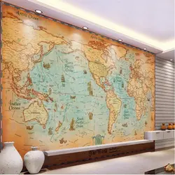 Beibehang Para кварто фото обои для стен 3 D европейский офис диван Ретро Карта мира Большой Настенные обои