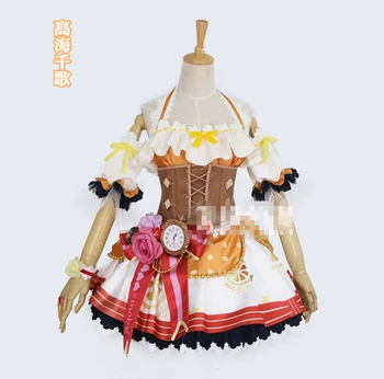 

LoveLive!Sunshine Takami Chika Aqours Valentine's Day Awakening Chocolate Maid Women Dress Full Set Christmas Cosplay Costume