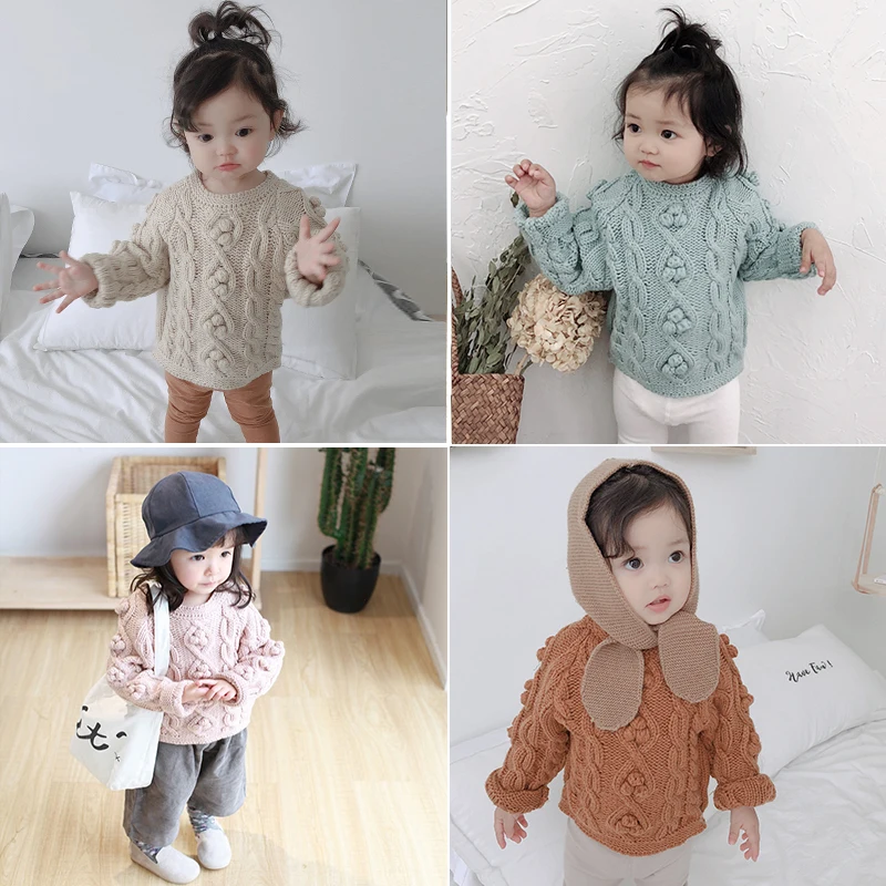 Scsech/ детский пуловер свитер с узором из конопли на весну и осень вязаный свитер в Корейском стиле для маленьких девочек и мальчиков, SW05