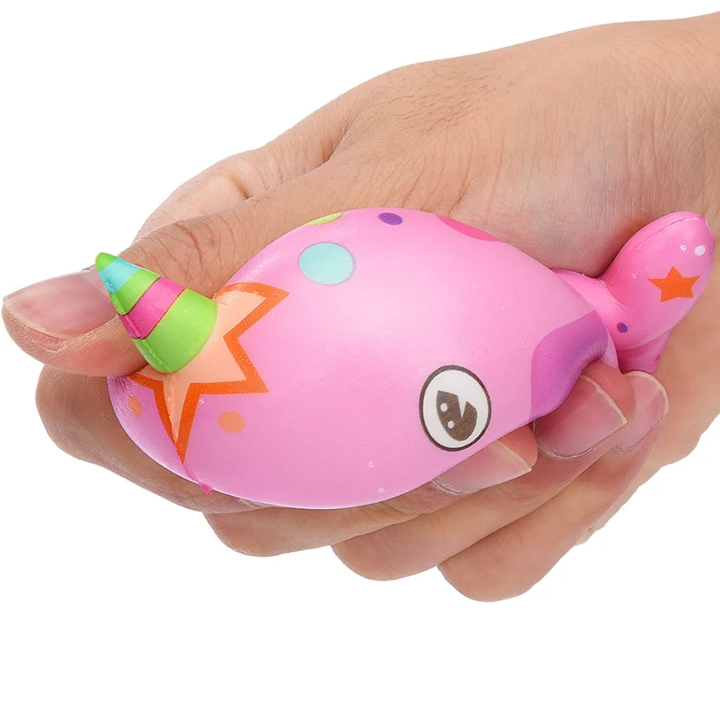 Kawaii Narwhal Squishy Slow Rising Cream Scented Gifts Squish For Stress Relief Wholsale Kids Toys