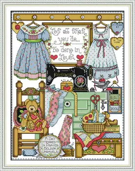 

Tailor Shop DMC Cross Stitch Diy Needlework 14CT 11CT Counted Cross Stitch Kits for Embroidery Cross Stitch Set Home Decor