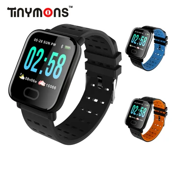 

Tinymons A6 Smart Band Watch Heart Rate Monitor Sport Fitness Sleep Tracker Waterproof Smart Bracelet Band For IOS Android Phone